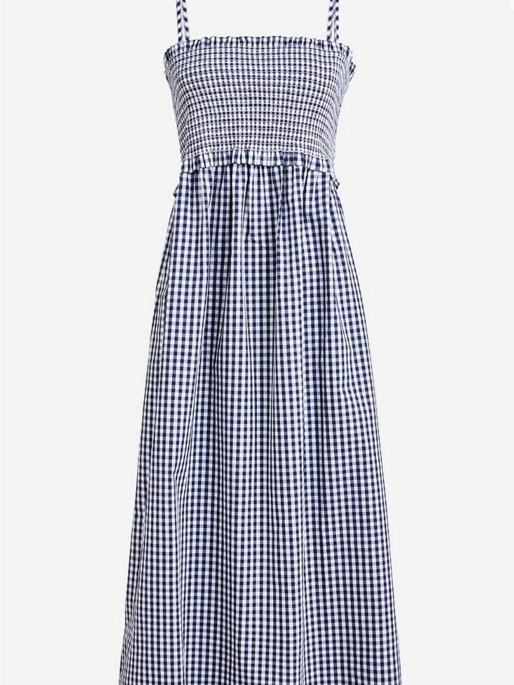 J. Crew Dress Smocked Cotton Poplin In Gingham Navy White Size XXS